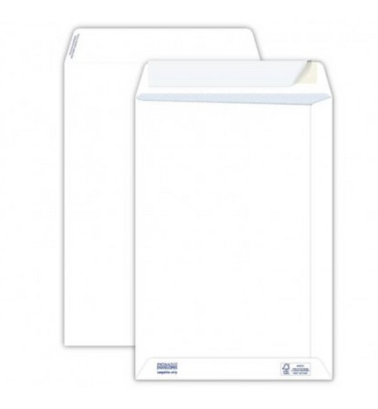 Buste a sacco autoadesive 30×40 cm bianche – 100 g/m², senza finestra