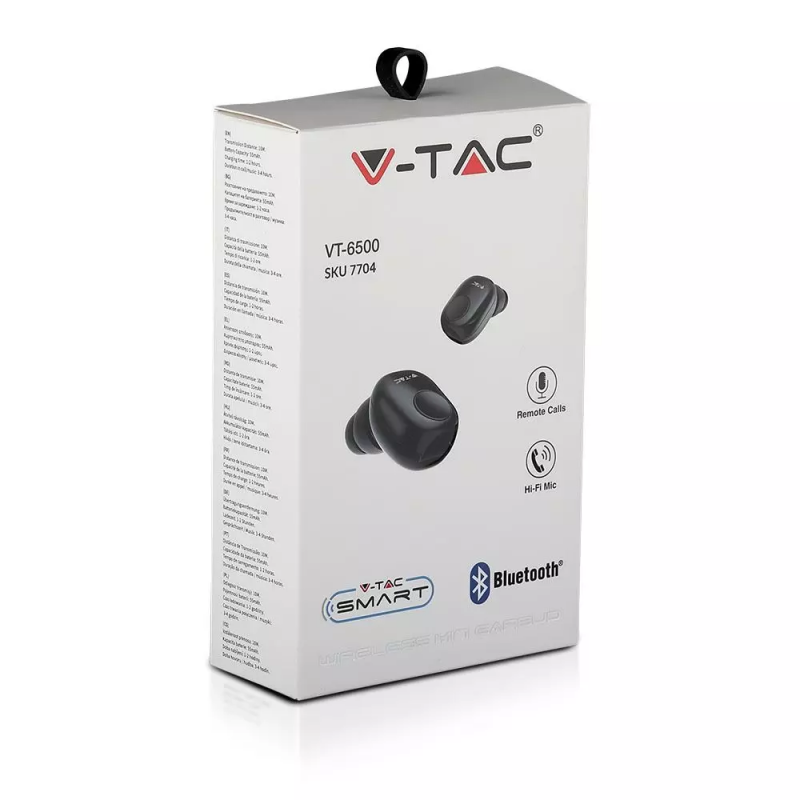 Carica immagine in Galleria Viewer, Auricolari bluetooth senza fili con microfono nero V-TAC