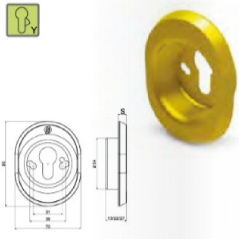 Carica immagine in Galleria Viewer, Kit serratura FORTEZZA Ø50xh25 mm ottone lucido