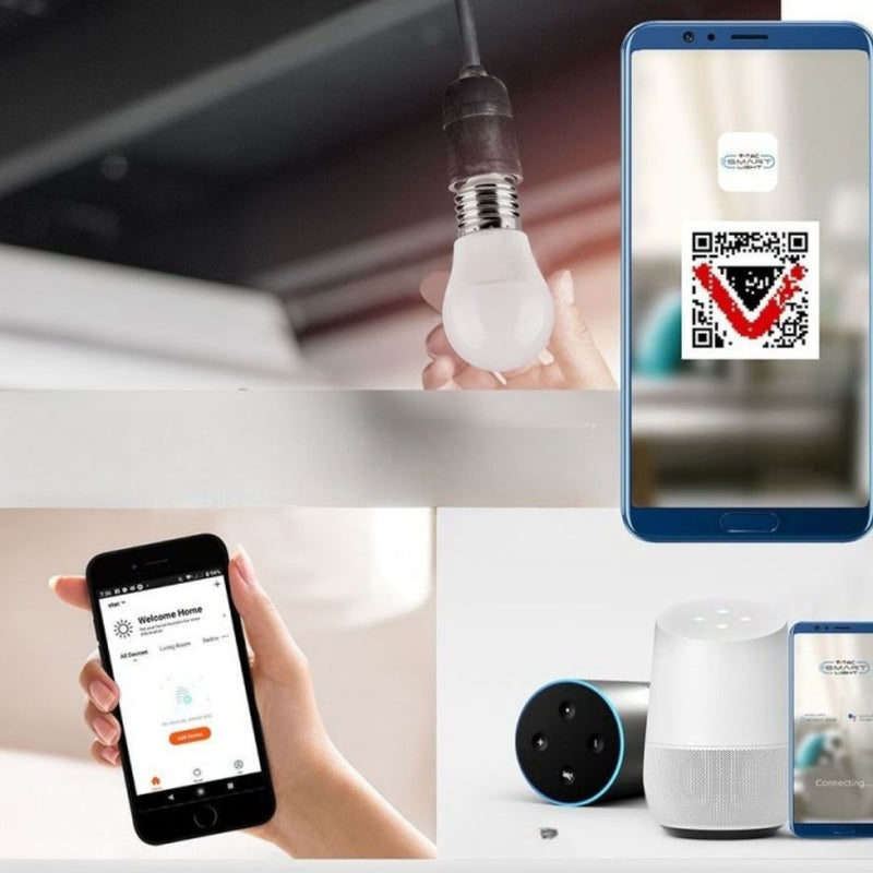 Carica immagine in Galleria Viewer, Lampadina LED Smart E27 5W G45 – RGB+CCT, Dimmerabile, Google & Alexa