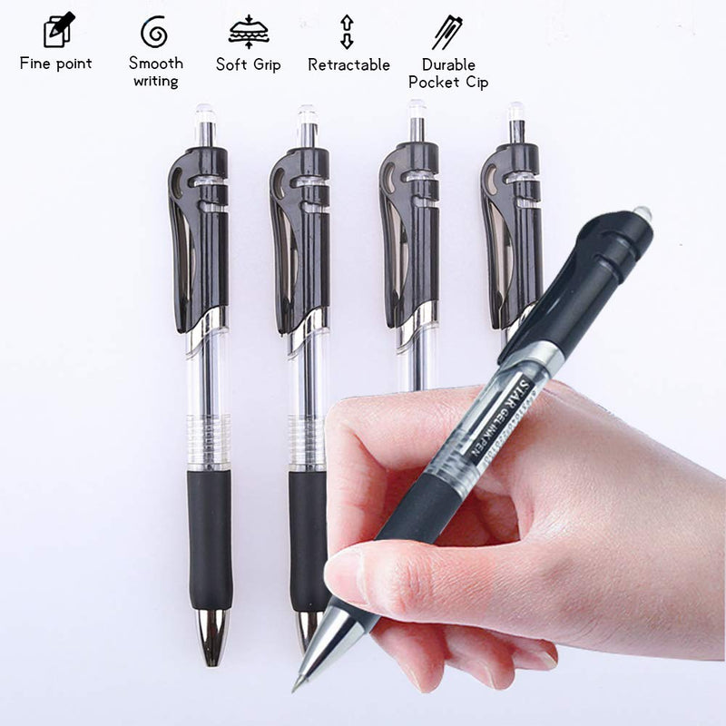 Carica immagine in Galleria Viewer, Set di 10 pz - Penna gel a scatto FIBRACOLOR 0,7 mm – nero