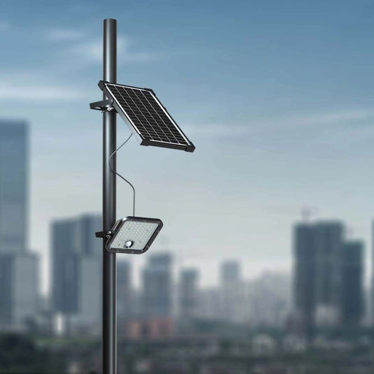 Faro LED Solare 10W con Telecomando – 1500lm, 2 Toni di Luce, Cavo 5m