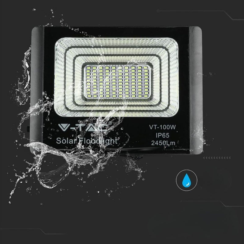 Carica immagine in Galleria Viewer, Faro LED Solare 20W da Esterno - Pannello Separato e Telecomando 5m Colore Nero 6000K
