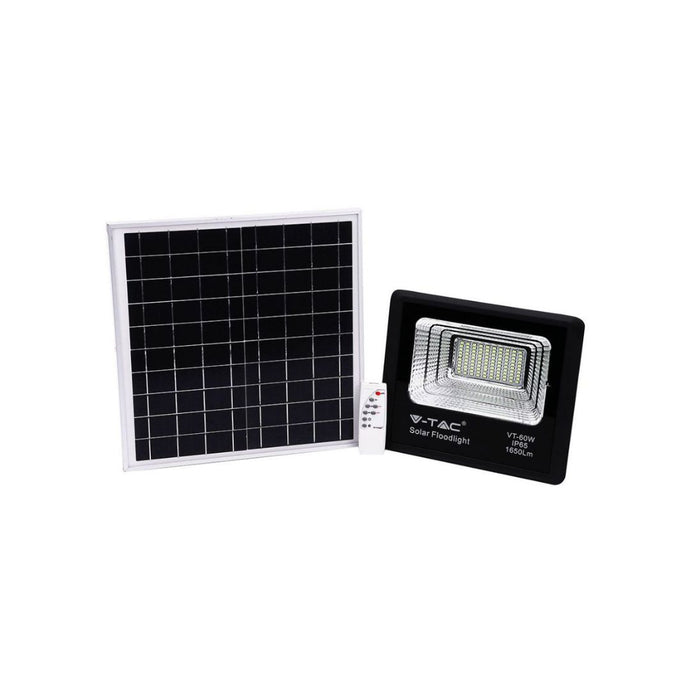 Faro LED Solare 20W da Esterno - Pannello Separato e Telecomando 5m Colore Nero 6000K