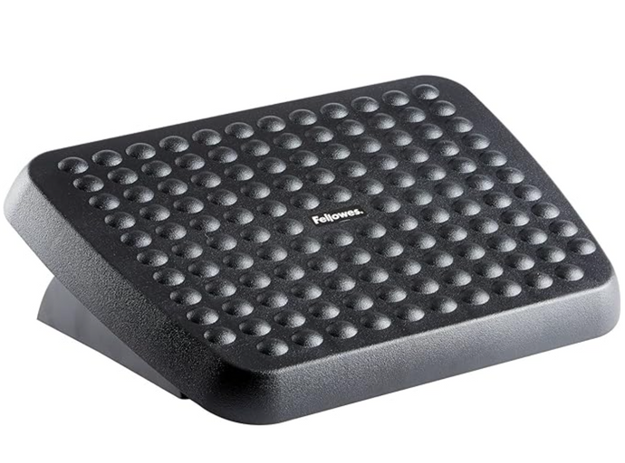 Poggiapiedi ergonomico da scrivania – regolabile 2 altezze, piattaforma basculante, nero