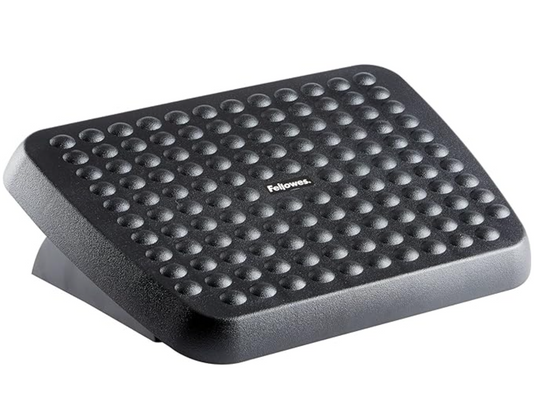 Poggiapiedi ergonomico da scrivania – regolabile 2 altezze, piattaforma basculante, nero