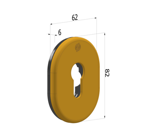 Kit piastrina 4302 62x82x6 mm a cilindro in alluminio anodizzato bronzo F4