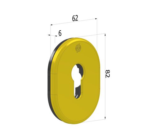 Piastrina 4302 62x82x6 mm a cilindro in ottone lucido OL