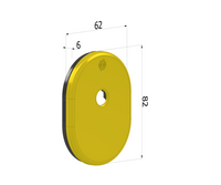 Piastrina cilindro codolo 4303 – 62 × 82 × 6 mm, ottone lucido OL
