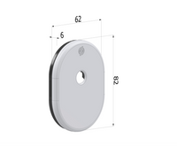 Kit piastrina 4303 62x82x6 mm codolo cilindro in ottone cromo satinato CS