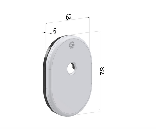 Kit piastrina 4303 62x82x6 mm codolo cilindro in ottone cromo satinato CS