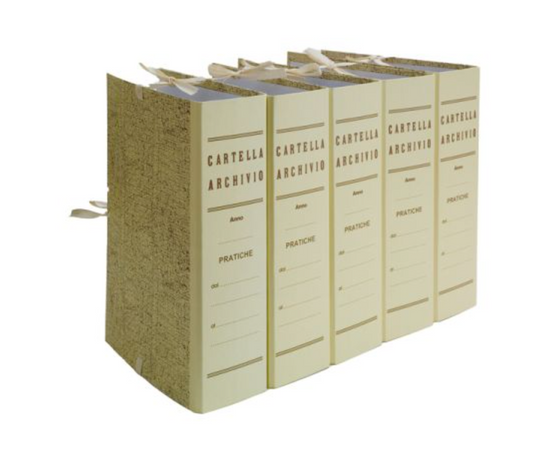 Raccogliori faldoni archivio beige con legacci 25 pezzi