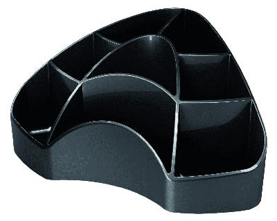 Desk organizer in plastica nero – portapenne e accessori, finitura lucida