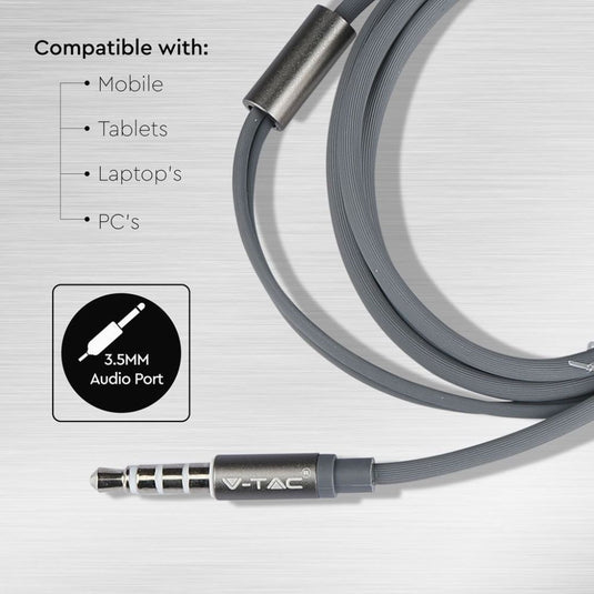 Auricolari con Cavo Jack 3.5 Colore Grigio