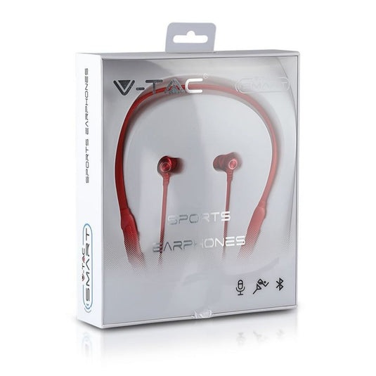 Auricolari Bluetooth sport con microfono 500mAh Rosso