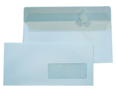 Buste bianche DL 110×230 mm 90 g autoadesive con finestra Conf. 500