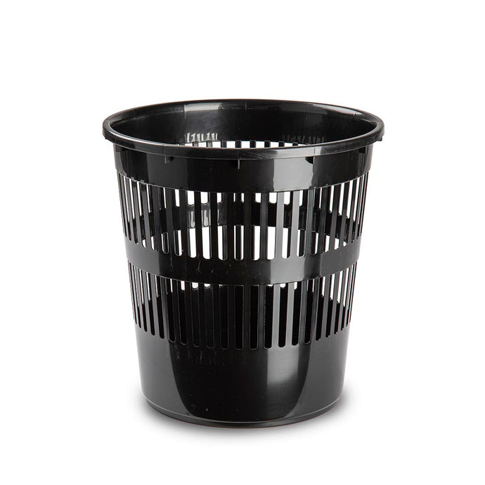 Cestino Gettacarte Traforato Nero 27,5x28 cm in Plastica Riciclata