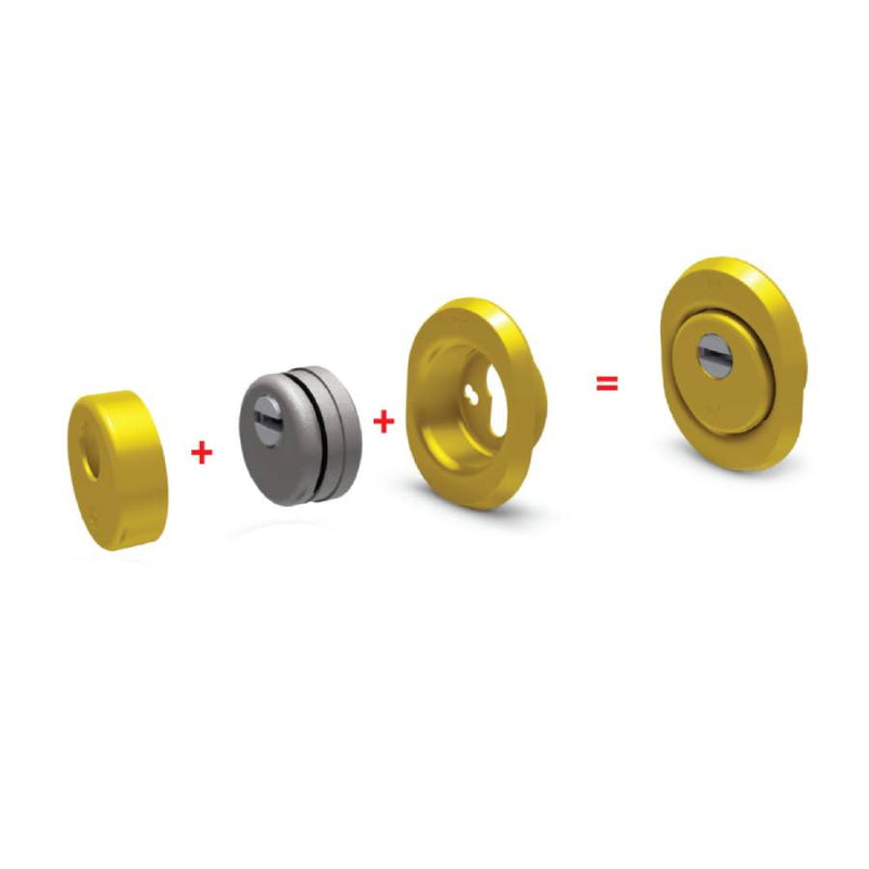 Carica immagine in Galleria Viewer, Kit serratura FORTEZZA Ø50xh25 mm ottone lucido
