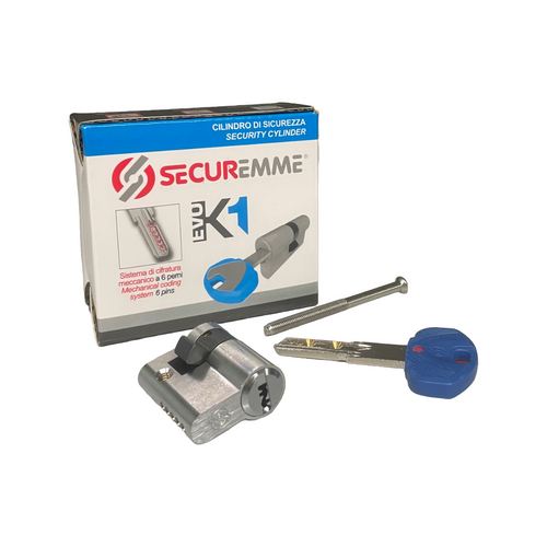 Mezzo cilindro EvoK1 25-10 CS – 1 chiave cantiere + 3 chiavi sigillate a duplicazione controllata
