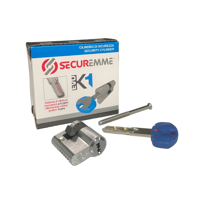 Mezzo cilindro EvoK1 25-10 CS – 1 chiave cantiere + 3 chiavi sigillate a duplicazione controllata