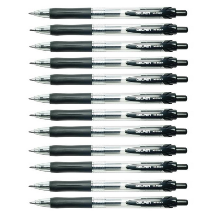Set di 10 pz - Penna gel a scatto FIBRACOLOR 0,7 mm – nero