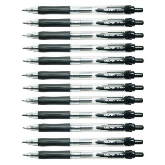 Set di 10 pz - Penna gel a scatto FIBRACOLOR 0,7 mm – nero