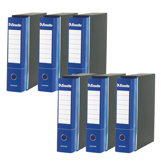 Raccoglitori Esselte Essentials Protocollo D8 Blu con custodia – Conf. 6 pz