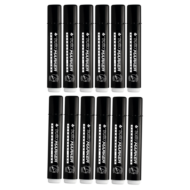 Carica immagine in Galleria Viewer, Set di 12 pz - Marcatore permanente a base alcol n. 1 – punta tonda 1‑2 mm, nero

